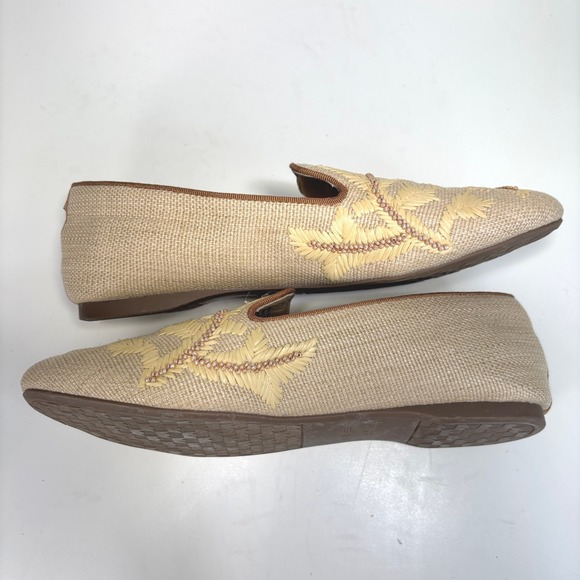 Birdies Starling Raffia Flat Fabric Beaded Womens Botanico Loafer Shoe 8.5 - Picture 5 of 12